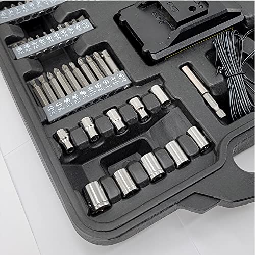 20V Speed 1300 RPM Household Lithium Battery Cordless Drill Driver Power Drill with 77 Pieces and a 1300mA Large Capacity Lithium Ion Battery Stays Powered Up 20V Speed 1300 RPM Household Lithium Battery Cordless Drill Driver Power Drill with 77 Pieces and a 1300mA Large Capacity Lithium Ion Battery Stays Powered Up